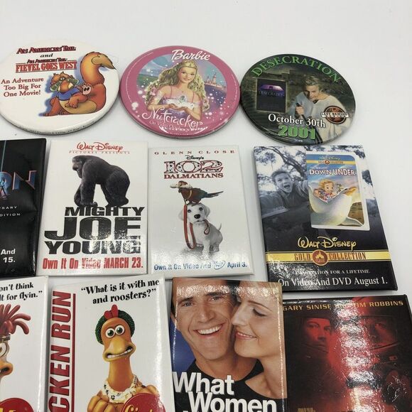 Movie Pins Buttons Pinback Disney Dreamworks Paramount Collectable Promo Vtg Lot - Picture 4 of 8